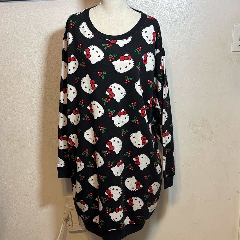 Hello Kitty Black and Red Patterned Sweater